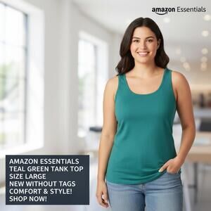 Amazon Essentials Teal Green Tank Top Size Large